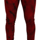 Red Cotton Tie Dye Skinny Casual Denim Jeans