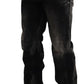 Black Washed Cotton Straight Fit Casual Denim Jeans