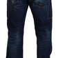 Blue Washed Cotton Cargo Casual Men Denim Jeans