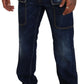 Blue Washed Cotton Cargo Casual Men Denim Jeans