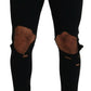 Black Cotton Tattered Skinny Casual Denim Jeans