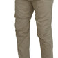 Beige Cotton Printed Leg Men Casual Pants