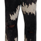 Gray Washed Tie Dye Tattered Men Pants