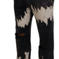 Gray Washed Tie Dye Tattered Men Pants