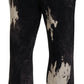 Gray Washed Tie Dye Tattered Men Pants