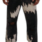 Gray Washed Tie Dye Tattered Men Pants