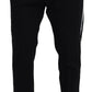 Back White Lined Side Wool Tapered Pants