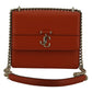 Dark Orange Calf Leather Shoulder Bag