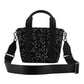 Black Leather and Canvas Small Tote Bag