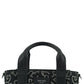 Black Leather and Canvas Small Tote Bag