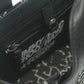 Black Leather and Canvas Small Tote Bag