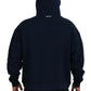 Blue Cotton Hooded Full Zip Men Jacket Sweater