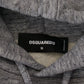 Gray Cotton Hooded Printed Men Pullover Sweater