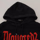 Black Cotton Hooded Printed Men Pullover Sweater