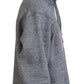 Gray Logo Printed Hooded Women Long Sleeve Sweater