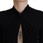 Black Viscose Long Sleeves Cut Out Mini Dress