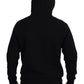 Black Cotton Hooded Printed Men Pullover Sweater