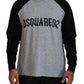 Two Tone Printed Long Sleeves Crew Neck T-shirt