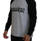 Two Tone Printed Long Sleeves Crew Neck T-shirt