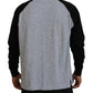 Two Tone Printed Long Sleeves Crew Neck T-shirt