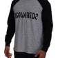 Two Tone Printed Long Sleeves Crew Neck T-shirt