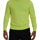 Yellow Green Long Sleeves Men Pullover Sweater