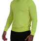 Yellow Green Long Sleeves Men Pullover Sweater