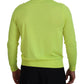 Yellow Green Long Sleeves Men Pullover Sweater