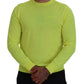 Yellow Green Long Sleeves Men Pullover Sweater