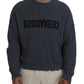 Gray Men Tattered Knitted Pullover Sweater