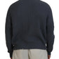 Gray Men Tattered Knitted Pullover Sweater