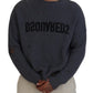 Gray Men Tattered Knitted Pullover Sweater