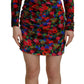 Multicolor Floral Bodycon Ruched Mini Dress