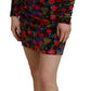 Multicolor Floral Bodycon Ruched Mini Dress