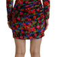 Multicolor Floral Bodycon Ruched Mini Dress