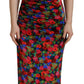 Multicolor Floral Bodycon Ruched Maxi Dress