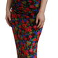 Multicolor Floral Bodycon Ruched Maxi Dress