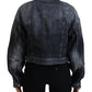 Gray Washed Cotton Cropped Denim Jacket
