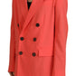 Pink Double Breasted Coat Blazer Jacket