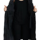 Black Washed Hooded Women Long Denim Blazer Jacket
