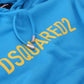 Blue Logo Print Cotton Hoodie Sweatshirt Sweater