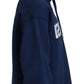 Blue Logo Printed Hooded Women Long Sleeve Sweater