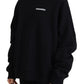 Black Cotton Printed Women Long Sleeve Sweater