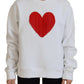 White Cotton Heart Fringe Long Sleeve Sweater