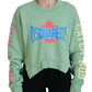 Green Logo Printed Crew Neck Long Sleeve Sweater