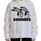 White Logo Animals Print Hooded Long Sleeve Sweater