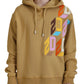 Brown Logo Printed Hooded Long Sleeve Sweater