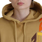 Brown Logo Printed Hooded Long Sleeve Sweater