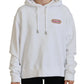 White Logo Patch Cotton Hoodie Sweatshirt Sweater