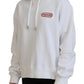 White Logo Patch Cotton Hoodie Sweatshirt Sweater